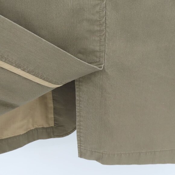 Adventure & Travel Men 54 Khaki Green Long Sleeve Collar Button Jacket Coat A&T - Picture 6 of 14